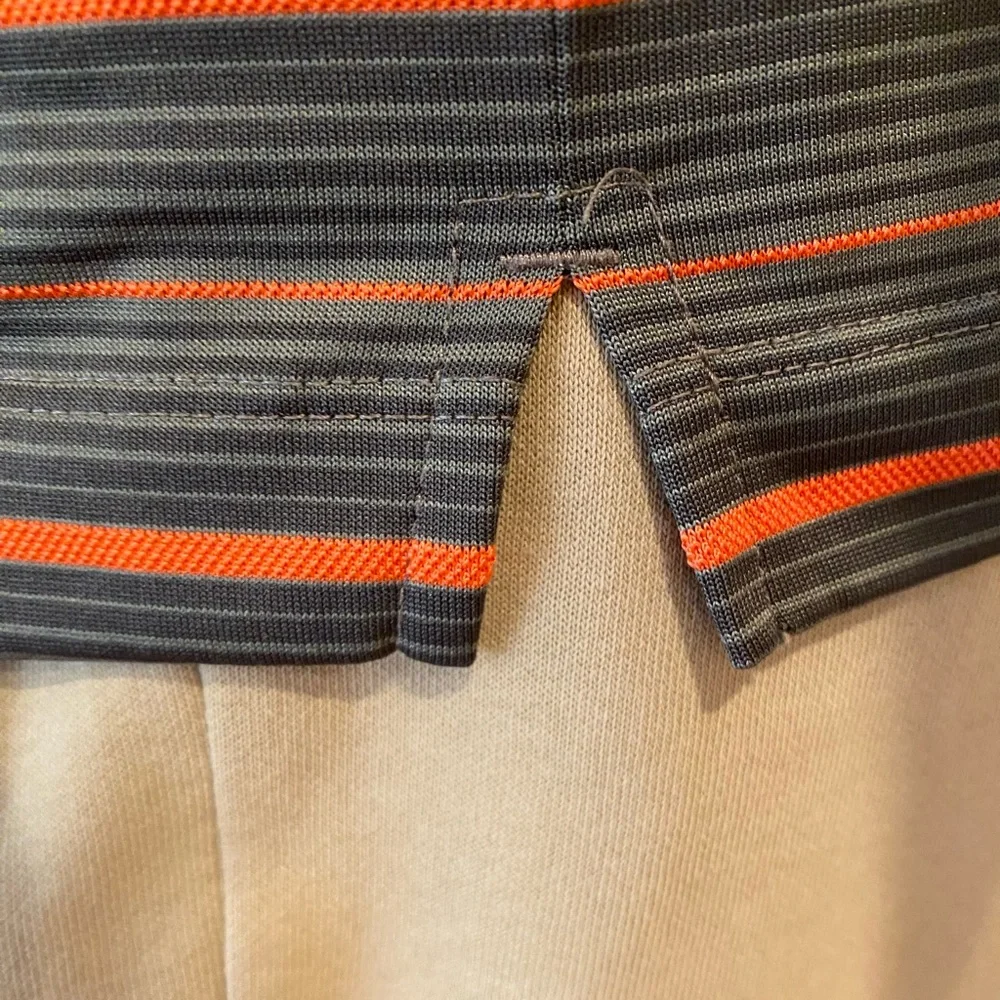 Nike golf polo shirt Gray orange Stripes Dry-fit short sleeve men's S